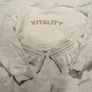 Vitality Cozy uni crew oat marl Sweatshirt and Sweatpants Set